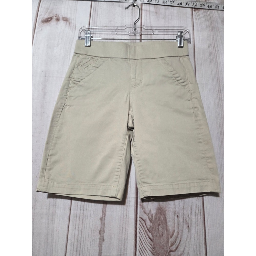 Liverpool Los Angeles Tan Khaki Pull On Bermuda Shorts Women Size 0/25‎ Stretch